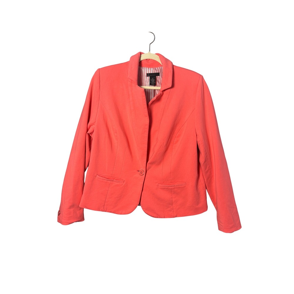 Lane Bryant Blazer Plus Size 16 Coral Pink Single Button Preppy Career